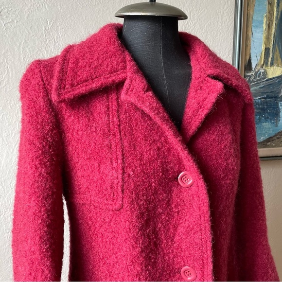 Vintage 1950s long wool and mohair blend coat size small - Picture 2 of 16